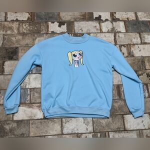 Small Power Puff Girls Blue Bubbles Crewneck Sweatshirt